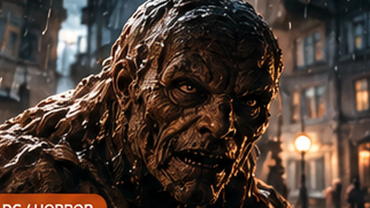 Dark horror concept illustration, not an official Clayface film still
